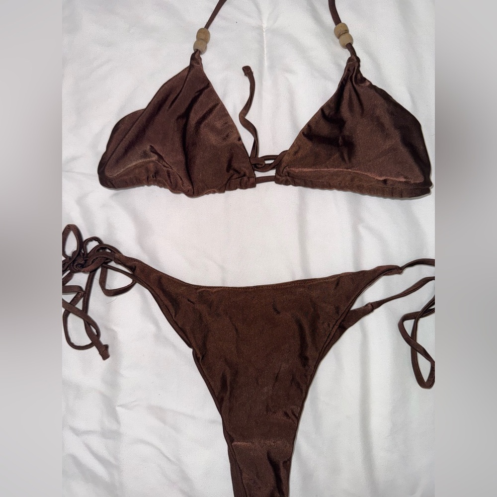 SHEIN Brown Bikini Set